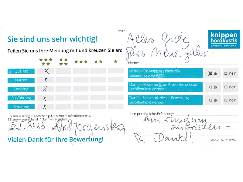 Handschriftliche Bewertung Knippen Handschriftliche Bewertung Knippen